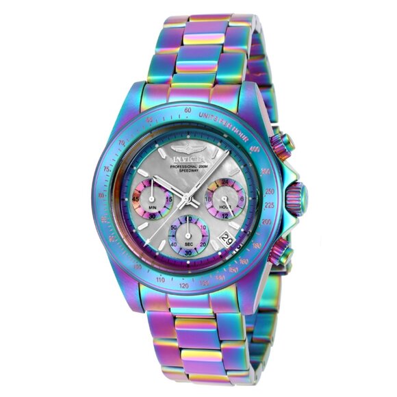 Invicta 40mm Crazy IRIDESCENT Speedway Chrono MOP Dial SS Watch - Picture 2 of 8